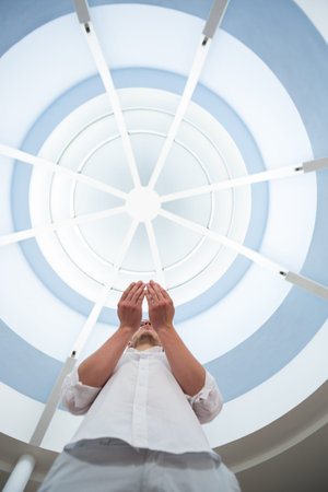 Muslim Man Is Praying In The Mosque