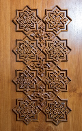 Old Decorative Islamic Wood Art Backgroundの写真素材