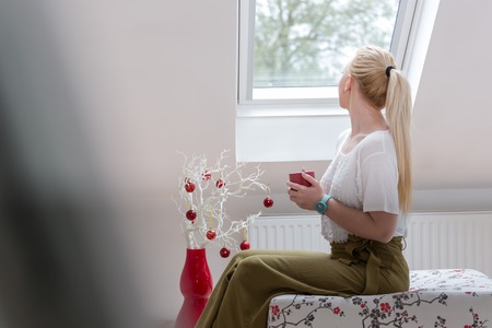Morning coffee is my daily routineの写真素材