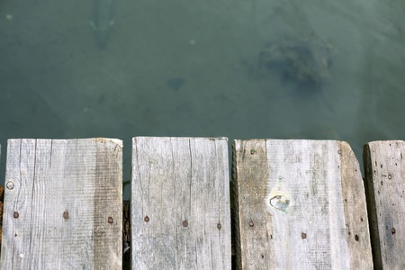 wood texture, showing texture of old hardwood with water in a frameの写真素材