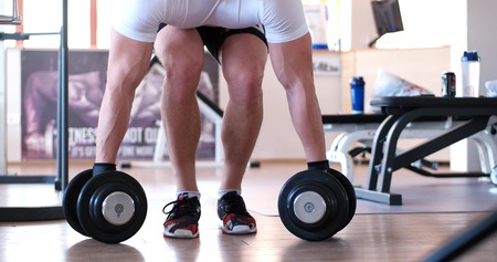 Athlete Attractive Gym Equipment Fitness Hobby Conceptの写真素材