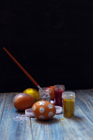 Colorful Easter eggsの写真素材