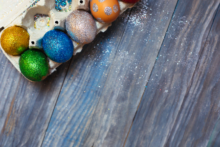 Colorful Easter eggsの写真素材