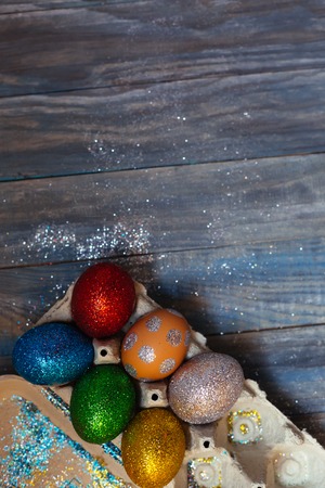 Colorful Easter eggsの写真素材
