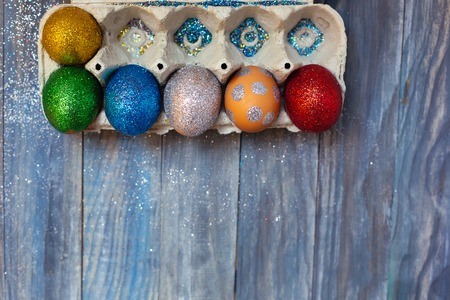 DIY project and new creative idea how to color Easter eggsの写真素材