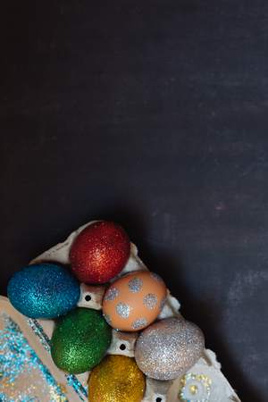 Colorful Easter eggsの写真素材
