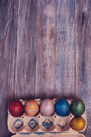 DIY project and new creative idea how to color Easter eggsの写真素材