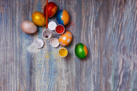 Coloring Easter Eggsの写真素材
