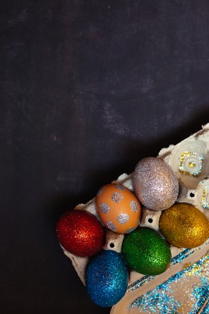 Colorful Easter eggsの写真素材