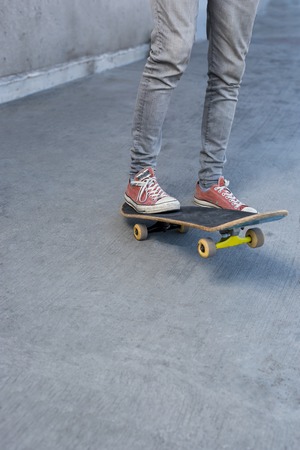 skateboarding at skateparkの写真素材