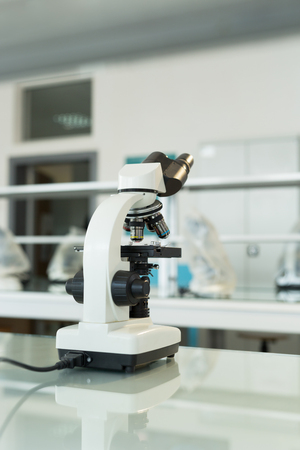 Laboratory Microscope. Scientific research background.の写真素材