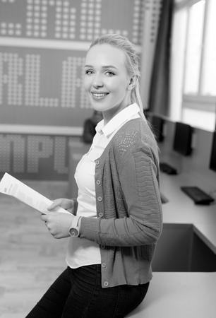 Attractive business woman working at startup office. Business people.の写真素材