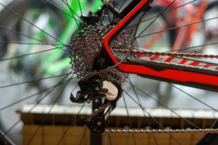 Mountain bike crankset close up view.の写真素材