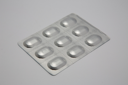 Medicine, pharmacy. Tablets on the tableの写真素材