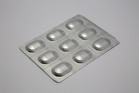 Medicine, pharmacy. Tablets on the tableの写真素材