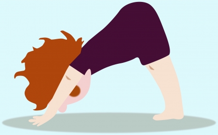 Illustration of the little red-haired gymnastのイラスト素材