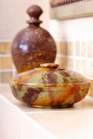 Interior of luxury bathroom with spa elements.の写真素材