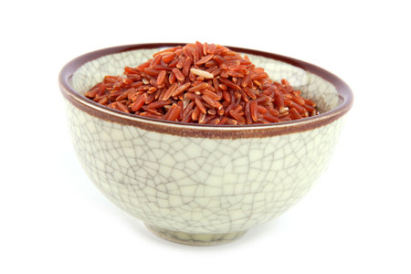 Bowl of red rice from Thailand.の写真素材