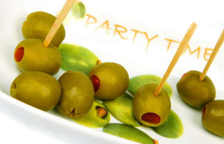 Bowl of olives: it's very healthy idea for a party times.の写真素材