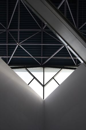Light window under a roof of industrial building.の写真素材