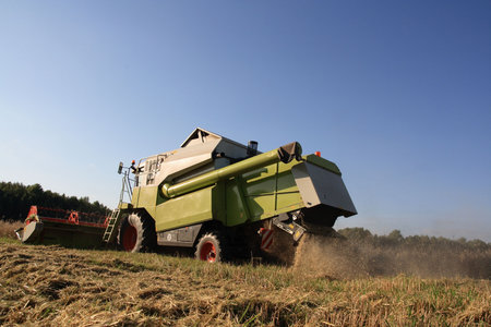 Combine harvester.