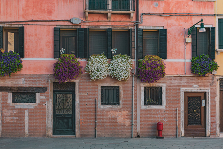 Streets and Venetian buildings in Venice, Italyのeditorial素材