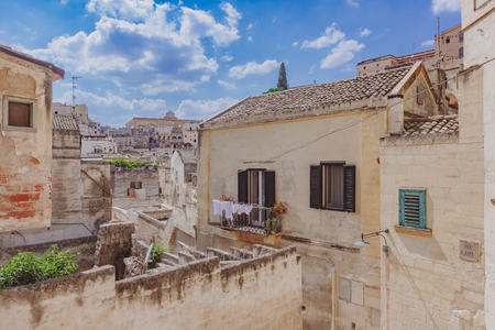 Streets and houses of the sassi of Matera, Italyのeditorial素材