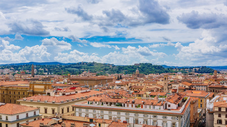 View of the historic center of Florence, Italy from Giotto's Bell Towerのeditorial素材