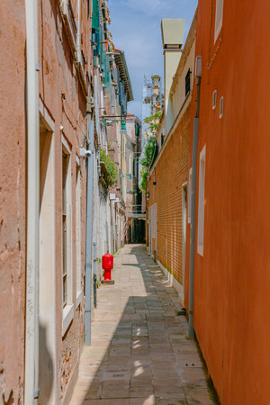 View of Venetian houses and streets in Venice, Italyのeditorial素材