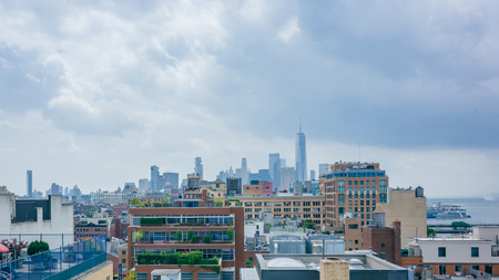 New York City, USA - June 24, 2018: View of houses and buildings in the Chelsea district in Manhattanのeditorial素材