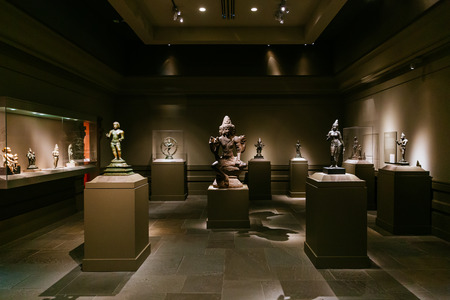 New York City, USA - June 17, 2018: Indian art and statues on display in The Metropolitan Museum of Artのeditorial素材