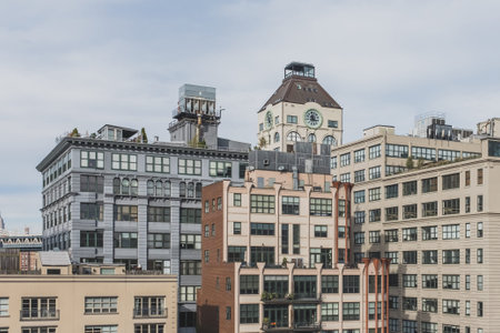 View of buildings in Dumbo, Brooklyn, New York, USAの写真素材
