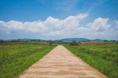 Landscape around Archaeological Ruins of Liangzhu City, in Hangzhou, Chinaの写真素材