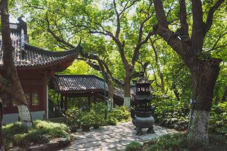 Incense burner on top of Wu Hill (Wushan) in Hangzhou, Chinaのeditorial素材
