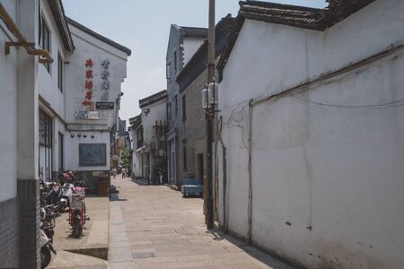 Hangzhou, China - May 11, 2019: Alley with shops in Hefang Street pedestrian mallのeditorial素材