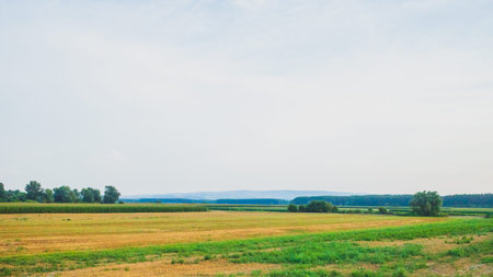 View of countryside landscape near Novi Sad, Serbia