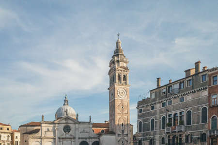 Tower and Church of Santa Maria Formosa in Venice, Italyの写真素材
