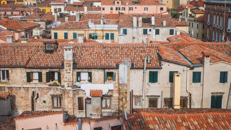 View of traditional venetian houses in Venice, Italyの写真素材