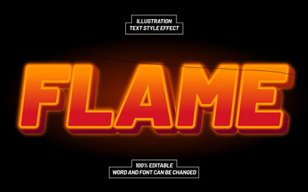 3D Flame Bold Text Style Effectのイラスト素材