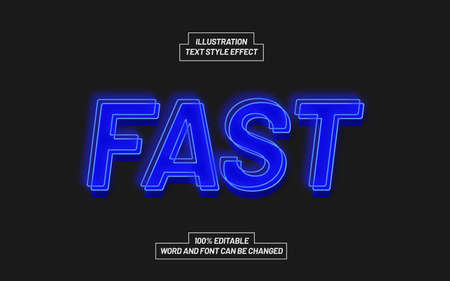 Blue Fast Light Text Style Effect Mockupのイラスト素材