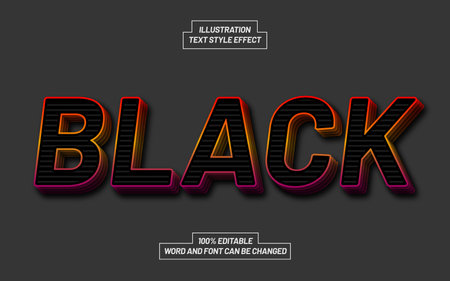 Black Gradient Pile Up Text Style Effectのイラスト素材