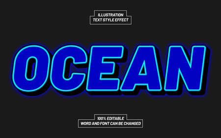 Ocean Text Style Effectのイラスト素材