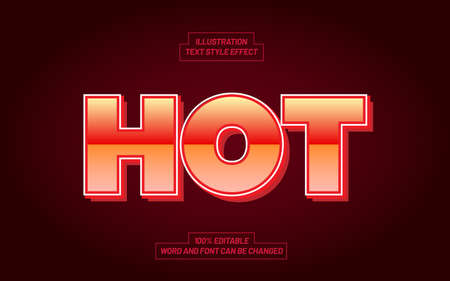 Hot Text Effect Style, Editable Designのイラスト素材
