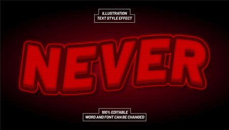 Never Red Light Text Style Effectのイラスト素材