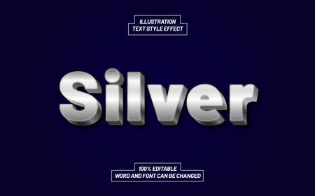 Silver Text Style Effectのイラスト素材