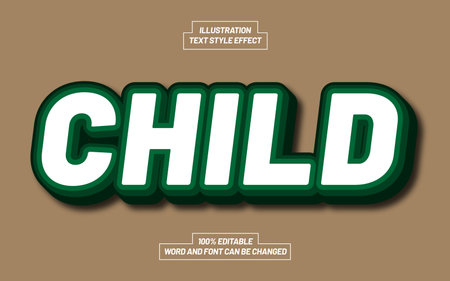 Child Green Text Style Effect