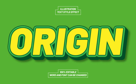 Origin yellow Text Style Effectのイラスト素材