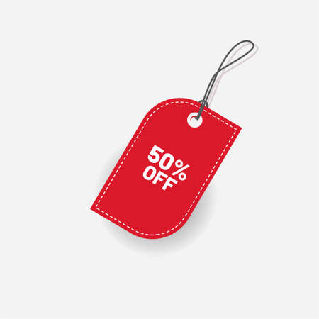 Tag Discount Red 50 Off Label Vectorのイラスト素材