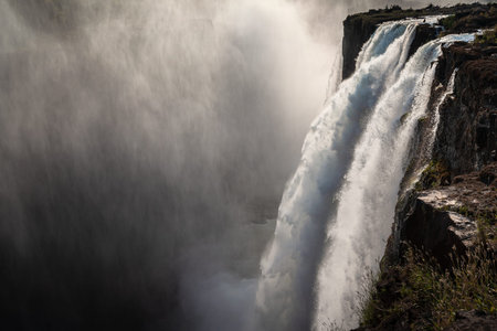Victoria falls water stream in duskの写真素材