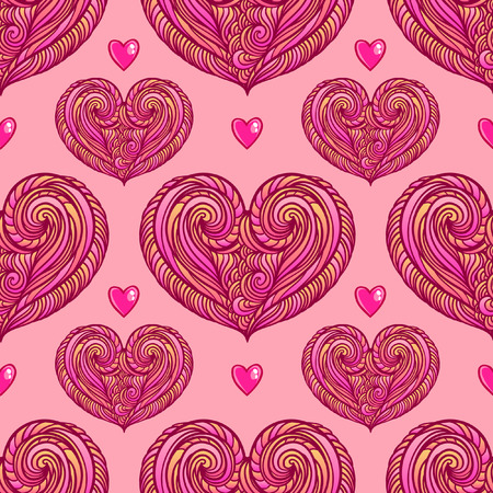 Seamless abstract background with curls and waves. Vector patternのイラスト素材